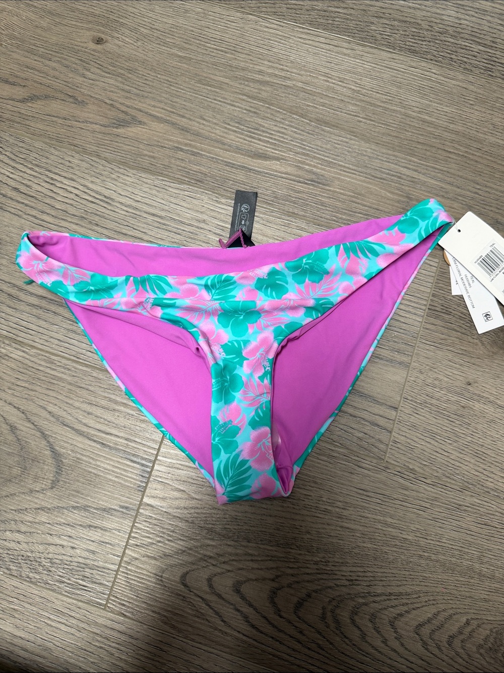 Hurley Pink & Teal Floral Bikini Bottom